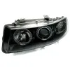 Φανάρια εμπρός Seat Leon /Toledo (1999-2004) angel eyes - μαύρα , με λάμπες (Η1) - σετ 2τμχ.