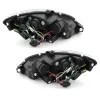 Φανάρια εμπρός Seat Altea /Leon / Toledo (2005-2009) led - μαύρα , με λάμπες (Η1) - σετ 2τμχ.