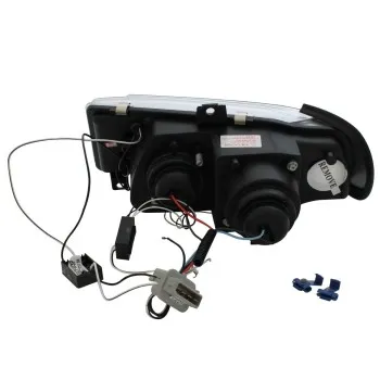 Φανάρια εμπρός Seat ibiza 6K (1993-2000) angel eyes - chrome , με λάμπες (Η1) - σετ 2τμχ.