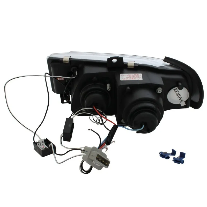Φανάρια εμπρός Seat ibiza 6K (1993-2000) angel eyes - chrome , με λάμπες (Η1) - σετ 2τμχ.