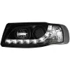 Φανάρια εμπρός Seat ibiza 6K (1993-2000) led - μαύρα , με λάμπες (Η1) - σετ 2τμχ.