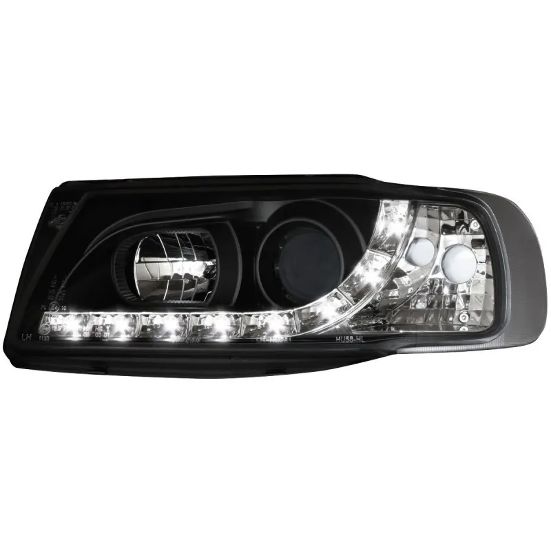 Φανάρια εμπρός Seat ibiza 6K (1993-2000) led - μαύρα , με λάμπες (Η1) - σετ 2τμχ.