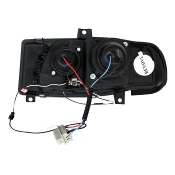 Φανάρια εμπρός Seat ibiza 6K (1993-2000) led - μαύρα , με λάμπες (Η1) - σετ 2τμχ.