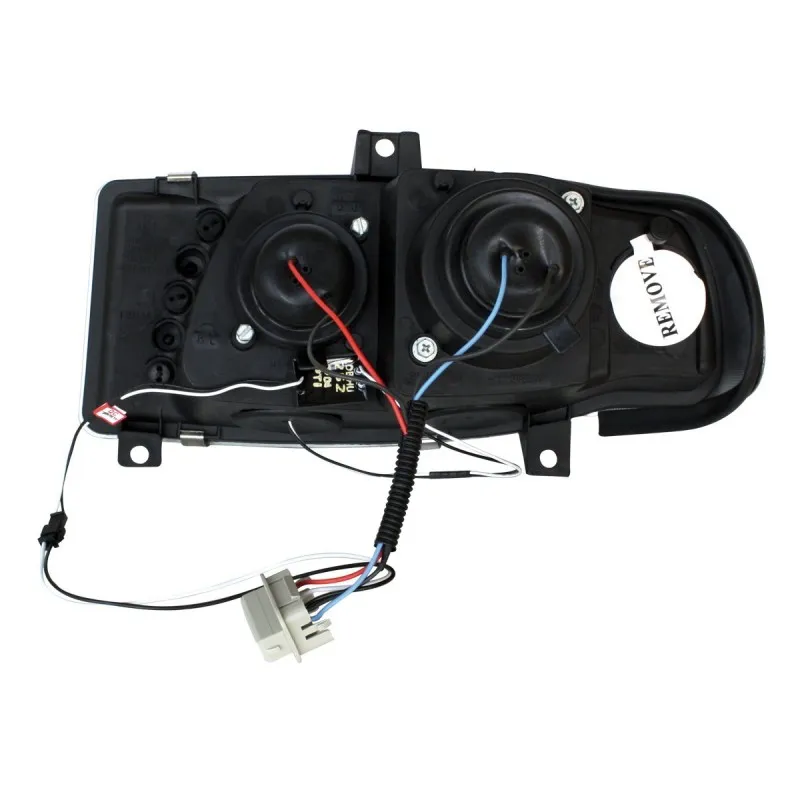 Φανάρια εμπρός Seat ibiza 6K (1993-2000) led - μαύρα , με λάμπες (Η1) - σετ 2τμχ.