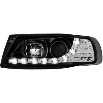 Φανάρια εμπρός Seat ibiza 6K (1993-2000) led - black , με λάμπες (Η1) - σετ 2τμχ.