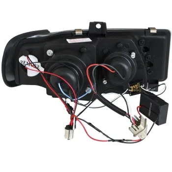 Φανάρια εμπρός Seat ibiza 6K (1993-2000) led - black , με λάμπες (Η1) - σετ 2τμχ.