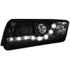 Φανάρια εμπρός Skoda Fabia (1999-2007) led , μαύρα , με λάμπες (Η1) - σετ 2τμχ.