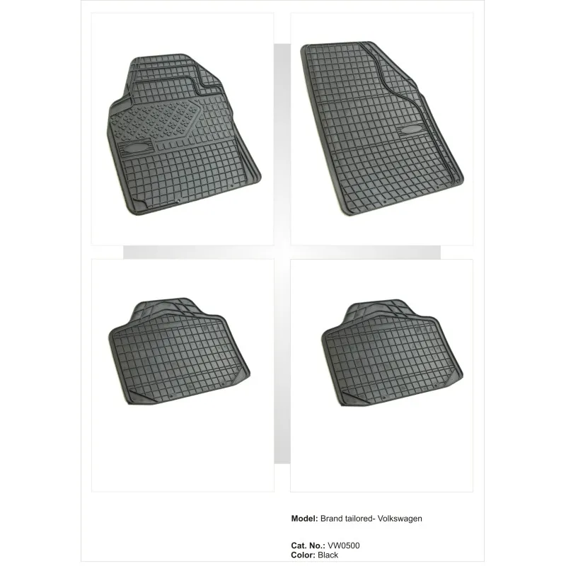 Λαστιχένια πατάκια universal για VW Fox / Polo 5 / Golf 5 / Jetta 07 / Passat 06 / Touran - 4τμχ.