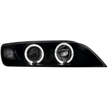 Φανάρια εμπρός BMW Z3 (1996-2002) angel eyes - black , με λάμπες (Η1) - σετ 2τμχ.