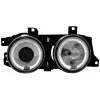 Φανάρια εμπρός BMW E32 /E34 (1989-1995) angel eyes - chrome , με λάμπες (Η1) - σετ 2τμχ.