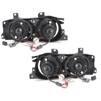 Φανάρια εμπρός BMW E32 /E34 (1989-1995) angel eyes - chrome , με λάμπες (Η1) - σετ 2τμχ.