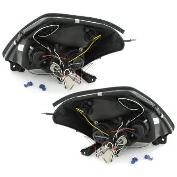 Φανάρια εμπρός Citroen C2 (2003-2008) angel eyes με led - chrome , με λάμπες (Η1) - σετ 2τμχ.