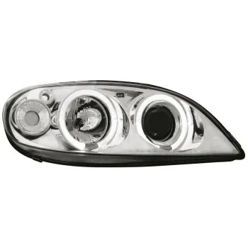 Φανάρια εμπρός Citroen Saxo (2000-2004) angel eyes - chrome , με λάμπες (Η1) - σετ 2τμχ.