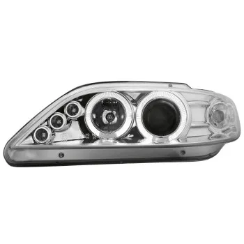 Φανάρια εμπρός Citroen Xsara (1997-2000) led angel eyes - μαύρα , με λάμπες (Η1) - σετ 2τμχ.