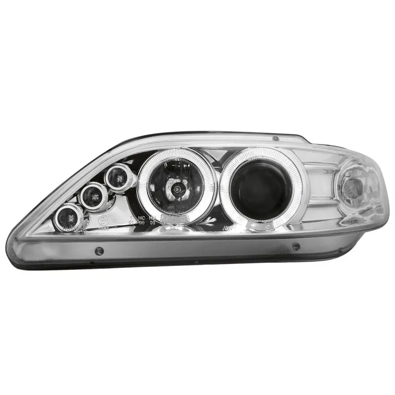 Φανάρια εμπρός Citroen Xsara (1997-2000) led angel eyes - μαύρα , με λάμπες (Η1) - σετ 2τμχ.
