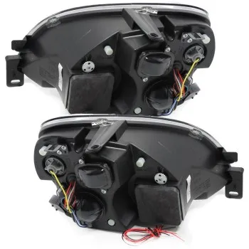 Φανάρια εμπρός Citroen Xsara (2000-2005) angel eyes - ηλεκτρική ρύθμιση -chrome , με λάμπες (Η1) - σετ 2τμχ.