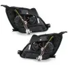 Φανάρια εμπρός Ford Fiesta (2002-2005) led - μαύρα , με λάμπες (Η1) - σετ 2τμχ.