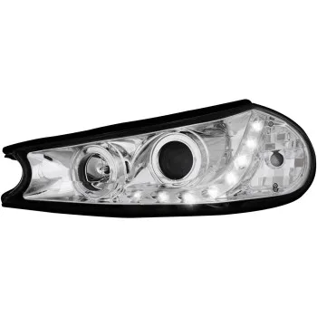 Φανάρια εμπρός Ford Mondeo (1996-2000) led - χρωμίου , με λάμπες (Η1) - σετ 2τμχ.