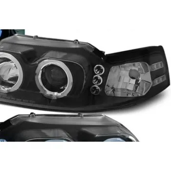 Φανάρια εμπρός Ford Mustang (1998-2004) led angel eyes - chrome, χωρίς λάμπες (Η7) - σετ 2τμχ.