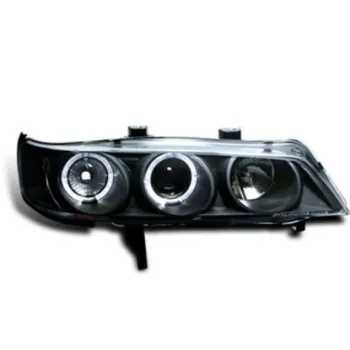 Φανάρια εμπρός Honda Accord (1994-1997) USA angel eyes, μαύρα , με λάμπες (Η1) - σετ 2τμχ.
