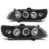 Φανάρια εμπρός Honda Accord (1998-2002) USA angel eyes, μαύρα , με λάμπες (Η1) - σετ 2τμχ.