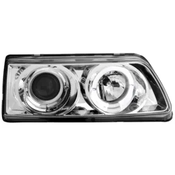 Φανάρια εμπρός Honda CRX (1988-1989) angel eyes- με 1 δαχτυλίδι και προτζέκτορα - chrome , με λάμπες (Η1) - σετ 2τμχ.