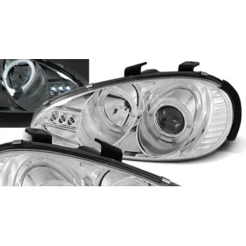 Φανάρια εμπρός Mazda MX 3 (1991-1998) angel eyes, με λάμπες (Η1) - σετ 2τμχ.