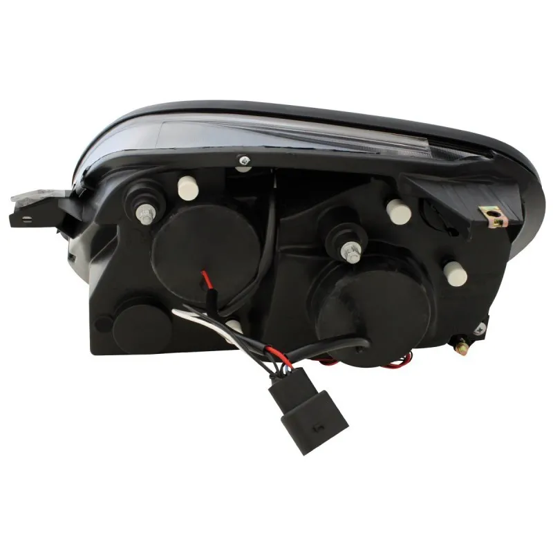 Φανάρια εμπρός Mercedes R170 SLK (1996-2004) angel eyes, μαύρα , με λάμπες (Η1) - σετ 2τμχ.
