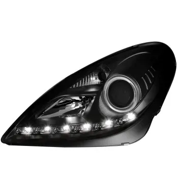 Φανάρια εμπρός Mercedes R171 CLK (2004-2011) led , μαύρα , με λάμπες (Η1) - σετ 2τμχ.