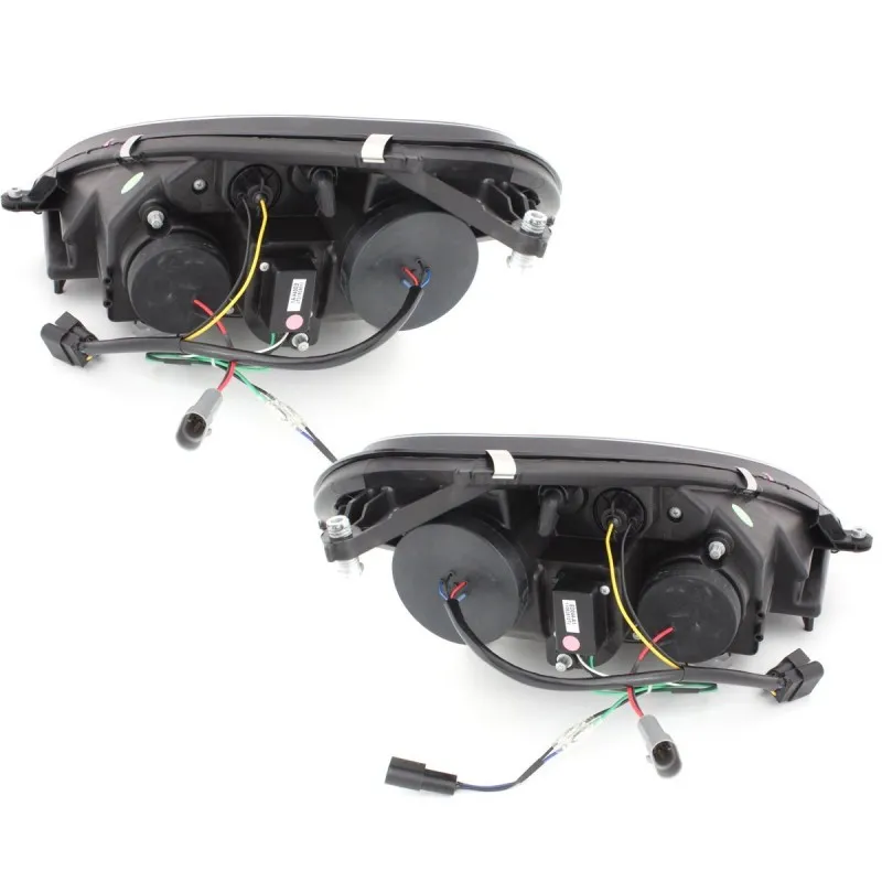 Φανάρια εμπρός Mercedes R171 CLK (2004-2011) led , μαύρα , με λάμπες (Η1) - σετ 2τμχ.