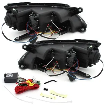 Φανάρια εμπρός Vw Tiguan (2007-2011) led , chrome , με λάμπες (Η1) - σετ 2τμχ.