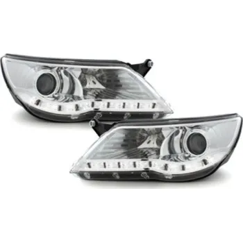 Φανάρια εμπρός Vw Tiguan (2007-2011) led , με λάμπες (Η1) - σετ 2τμχ.