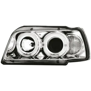Φανάρια εμπρός Renault Clio I (1990-1996) angel eyes - chrome , με λάμπες (Η1) - σετ 2τμχ.