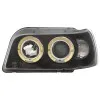 Φανάρια εμπρός Renault Clio I (1990-1996) angel eyes - μαύρα , με λάμπες (Η1) - σετ 2τμχ.