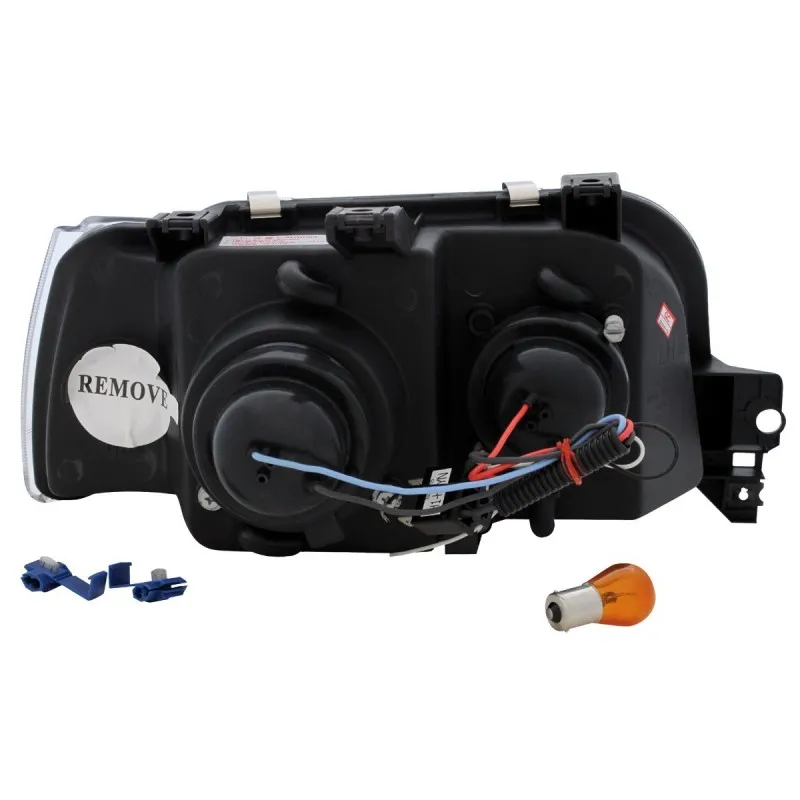 Φανάρια εμπρός Renault Clio I (1990-1996) angel eyes - μαύρα , με λάμπες (Η1) - σετ 2τμχ.