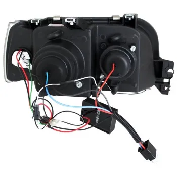 Φανάρια εμπρός Renault Clio (1996-1998) led - μαύρα , με λάμπες (Η1) - σετ 2τμχ.