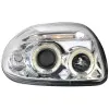 Φανάρια εμπρός Renault Clio 2 (1998-2001) angel eyes - chrome , με λάμπες (Η1) - σετ 2τμχ.