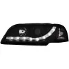 Φανάρια εμπρός Volvo S /V40 (1997-2000) led - μαύρα , με λάμπες (Η1) - σετ 2τμχ.