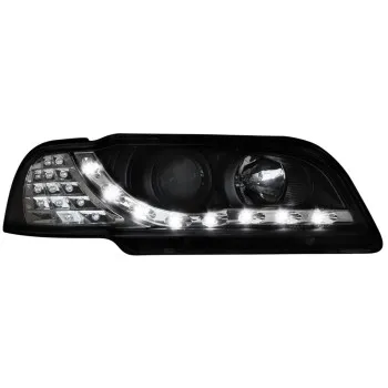 Φανάρια εμπρός Volvo S /V40 (1997-2000) led - black , με λάμπες (Η1) - σετ 2τμχ.