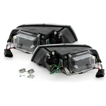 Φανάρια εμπρός Skoda Octavia (2004-2009) led , μαύρα , χωρίς λάμπες (Η7) - σετ 2τμχ.