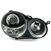 Φανάρια εμπρός Vw Polo 9N (2001-2005) angel eyes - μαύρα , χωρίς λάμπες (Η7) - σετ 2τμχ.