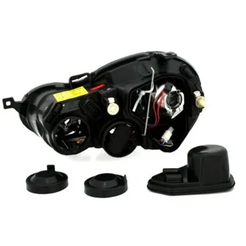 Φανάρια εμπρός Vw Polo 9N (2001-2005) angel eyes - μαύρα , χωρίς λάμπες (Η7) - σετ 2τμχ.
