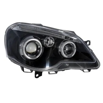 Φανάρια εμπρός Vw Polo 9N2 (2005-2009) angel eyes - μαύρα , με λάμπες (Η1) - σετ 2τμχ.