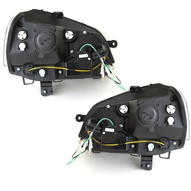 Φανάρια εμπρός Vw Polo 9N2 (2005-2009) led - chrome , με λάμπες (Η1) - σετ 2τμχ.