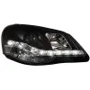 Φανάρια εμπρός Vw Polo 9N2 (2005-2009) led - μαύρα , με λάμπες (Η1) - σετ 2τμχ.