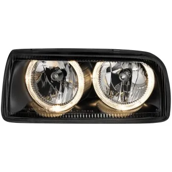 Φανάρια εμπρός Vw Vento (1991-1998) angel eyes - μαύρα , χωρίς λάμπες (Η7) - σετ 2τμχ.