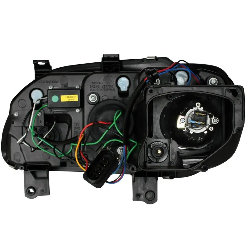 Φανάρια εμπρός Vw Touran / Caddy (2003-2006) led , με λάμπες (Η1) - σετ 2τμχ.