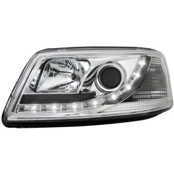 Φανάρια εμπρός Vw Transporter T5 (2003-2009) led , χρωμίου , με λάμπες (Η1) - σετ 2τμχ.