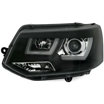 Φανάρια εμπρός Vw Transporter T5 (2010-2015) led - μαύρα , με λάμπες (Η1) - σετ 2τμχ.