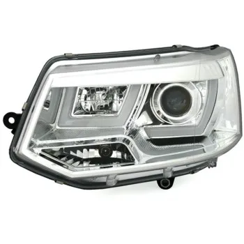 Φανάρια εμπρός Vw Transporter T5 (2003-2009) led - chrome , με λάμπες (Η1) - σετ 2τμχ.